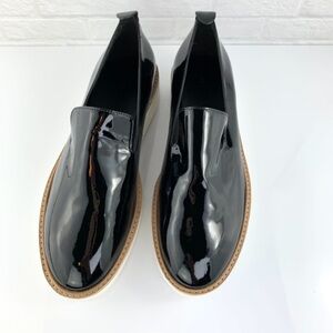 Vince Sanders Patent Leather Loafers Shoes Black Size 8